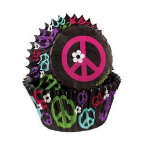 Caissettes Peace and Love pour cupcakes et muffins