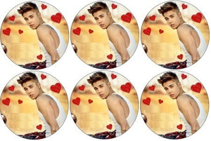 6 disques cupcake Justin Bieber