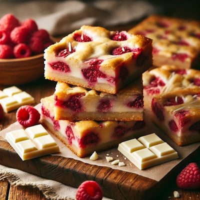 Recette de blondie framboises chocolat blanc