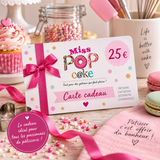Carte cadeau Miss Popcake 25 euros pour passionné de pâtisserie