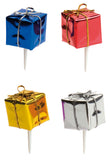 Lot de 4 décorations paquets cadeaux pour bûche de Noël