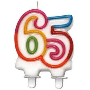 Bougie multicolore 65 ans