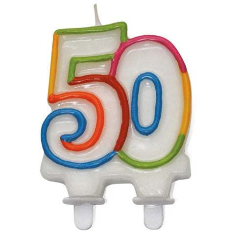 Bougie multicolore 50 ans