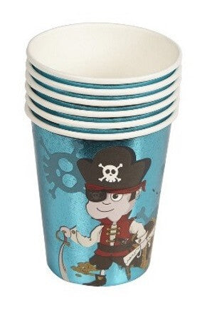 6 gobelets métallisés pirate