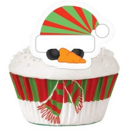 Kit complet pour cupcake bonhomme de neige