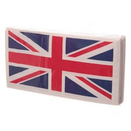 10 serviettes en papier à l'effigie du drapeau anglais