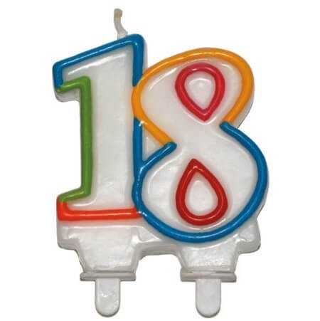 Bougie fête anniversaire 18 ans