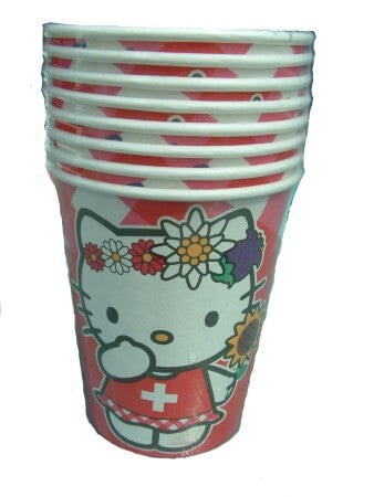 8 gobelets décorés Hello Kitty