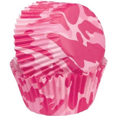 100 mini caissettes zébrées rose