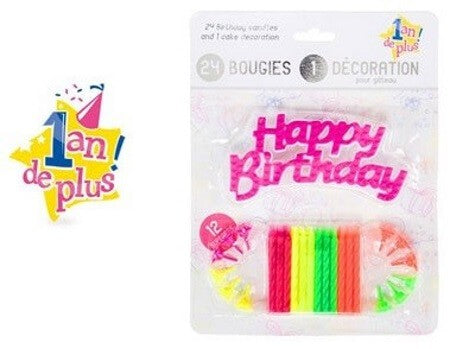 Bougie 25 ans multicolore pour fêtes et anniversaires – Miss Popcake