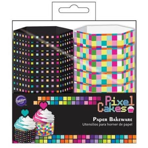  moules à cupcake en carton décoration pixels