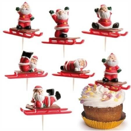 Déco accessoires figurines pique Bûche de Noel