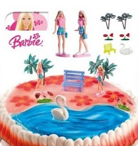 Décorations en plastique alimentaires Barbie à poser sur vos