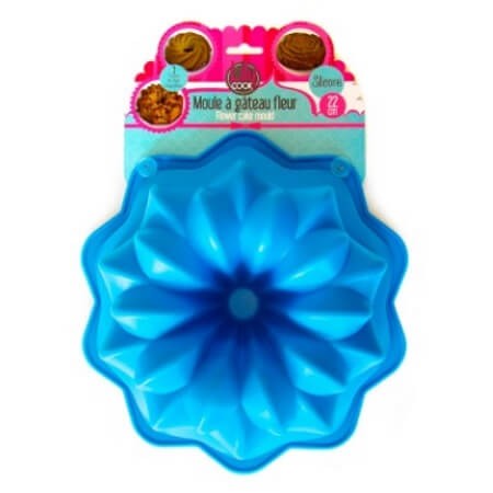 Moule silicone rond 3D fleur spirale torsadée relief cake gâteau