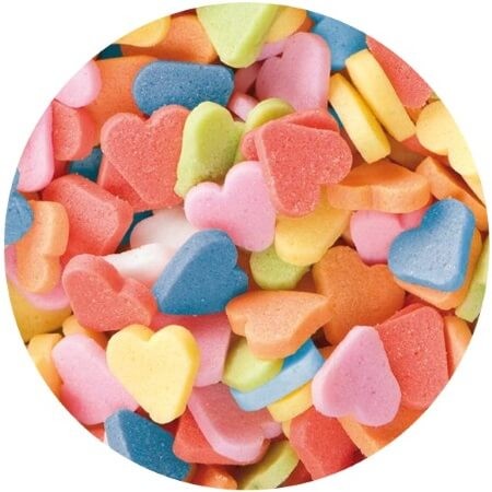 Coeurs en sucre multicolores 50g