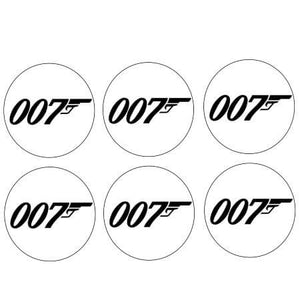 6 disques cupcakes gâteau James Bond