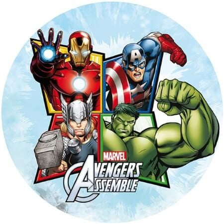 Disque azyme Avengers pour gâteau anniversaire