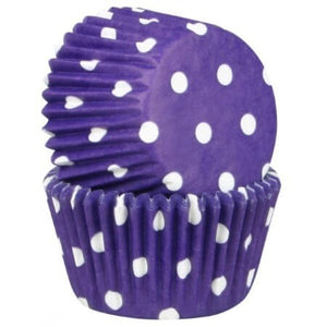 45 moules à cupcakes pois violettes