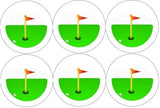 6 disques cupcake Thème Golf