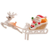 Décor bûche de Noël Père Noël dans son traîneau 5 cm