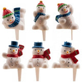 Décors bonhommes de neige à piquer sur gâteau ou bûche de Noël
